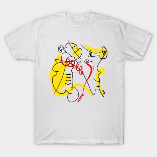 Monkey and seahorse stylized in the spirit of surrealism T-Shirt